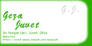 geza juvet business card